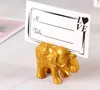 100pcs Golden Gold Lucky Elephant Place Card Holder Holders Name Number Table Place Wedding Favor Gift Unique Party Favors SN2060