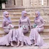 カントリーイスラム教徒の花嫁介添人ドレス長袖マーメイドレースアラビアの結婚式のゲストドレスフォーマルイブニングプロムパーティーガウンカスタムサイズM11