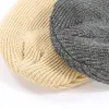 Wholesale Candy Color Beanie Hat Winter Knitted Woolen Warm Outdoor Sports Elastic Decor Hats Slouchy Beanie Woolen Caps VT0509