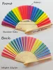 Rainbow LGBT Hand Held Folding Fan Folding Hand Fan Vintage Style Rainbow Design Held Fans For Birthday Graduation Holiday Props JXW593