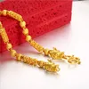 2019 new sand golden copper gilded beads faucet necklace men sand gold hollow chain