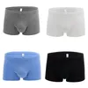 Mens Underkläder Bekväm Bamboo Fiber Lång Boxers Man Sexig U Convex Boxer Homme Slipbyxor Märke Man Långben Underbyxor Märke 4st / Lot