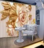 Europese gordijnen Slaapkamer Po Paint Gordijn voor woonkamer Marble Angel Flower 3d Window Curtains9988425