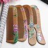 New colored peach comb thickened carved wood comb anti-static massage scalp health portable comb household articles