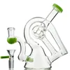 Unique Water Glass bong Sidecar Heady Oil Dab Rigs Recycler Perc 14mm Female Joint With Bowl