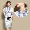 Vêtements ethniques d'été Robe de style chinois pour femmes Slim Amélioré Cheongsam Robes Élégantes Robe longue motif rétro oriental Qipao