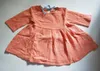 Frühling Herbst Mädchen Kleid Baby Kinder Langarm Lace Up Weiche 100% Baumwolle Kleid Kinder Prinzessin Casual Kleider Rosa-orange 13406