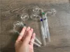 Billigaste 14 cm böjda glasoljebrännare rör glas bong med färger balanser glas vatten rörrör för rökning 30 mm kul handrökning rör