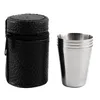 Edelstahl Tumbler Abdeckung Becher Sets 30ML Tragbare Camping Wandern Falten Tee Kaffee Bier Tasse 4 Teile/satz