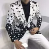 Yıldız Baskı İnce Fit Takım Ceket 2019 Yepyeni Erkek Kulüp Sahnesi Blazer Man Formal Düğün Takım Prom Blazers Erkekler İçin Kostüm Homme C2166
