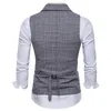 Custom Made Hot Sell Groom Brytyjskie Kamizelki Pojedyncze Breasted Podwójne Męskie Kamizelki Plaid Slim Casual Wedding Party Bridesgroom Kamizelka