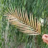 Fake Single Stem Palm Leaf 24" Length Simulation Plastic Iron Leaves for Wedding Home Decorative Artificial Plants