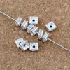 120pcslots silberplattierte klare Strass -Quadrat -Spacer -Perlen 6 mm für Schmuck Herstellung Armband Halskette DIY -Befunde 79893669032362