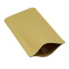 100Pcs Doypack Brown Kraft Paper Mylar Zipper Lock Bag Food Dry Flower Stand Up Aluminum Foil Reclosable Storage Bags Grocery Pack Bags