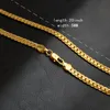 20inch Luxury Fashion Figaro Link Chain Collier Femmes Bijoux pour hommes 18K Colliers de chaîne de hiphop en or réel plaqué or4786244