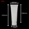 100pcs 100g Tube Screw Lids cream Bottle gold/silver ring Empty Soft Refillable Plastic Lotion Tubes Squeeze Cosmetic Packaging