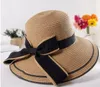 Moda - 2018 Nowa Moda Damska Ochrona Outdoor Protection Sun Summer Beach Cap Bowknot Sun Słomkowy Kapelusz Szeroki Hermimed