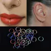 20pcs/pack 멀티 컬러 황금 코 링 스테인리스 스틸 오픈 피어싱 칭찬 립 후프 링 귀걸이 Lage Jewelry1744632