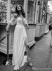 White Simple Design Boho Wedding Dresses A-Line Sleeveless Ruched Thigh High Split Bridal Gowns robe de mariée Sexy Beach Wedding Dress