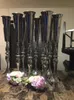 Goud / zilver bloemen vazen ​​kaarshouders weglad tafel middelpunt metalen standaard kandelaar voor bruiloft candelabra senyu0303