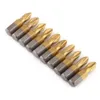 Embout de tournevis magnétique Freeshipping 100Pcs Titane Enduit 1/4 "Hex Shank 25mm Longueur PH2 Antidérapant Magnétique Tournevis S2 Embouts Set