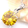 Mélange 1 ensemble de bijoux de vacances classiques Fire à forage rond Jaune Crystal Zirconia 925 Pensemblants en argent sterling