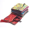 Small Zipper Square Silk Brocade Pouch Jewelry Gift Bags Chinese Tassel Coin Purse Packaging Pouches 10pcs/lot mix color free shipping