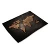 42 * 32см моды Карта мира Печатный стол Салфетки для свадьбы Скатерть полиэстер Dinner Mat домашнего текстиля
