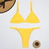 Empurre Bikini 2019 Sexy Swimsuit Swimsuit Swimwear Feminino Tanga Sólida Brasileira Mini Micro Bikini Set Biquini Bathing Terno Mulheres