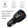 6A QC3.0 Fast Charger Car Charger 2U 5V Dual USB Ports Fast Charging Adapter for iPhone Samsung Huawei Metro Smart Phones in OPP Bag