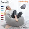 Nesloth Lazy BeanBag Sofa Cover Chair without Filler Velvet Lounger Seat Bean Bag Pouf Puff Couch Tatami Living Room 70x80cm New T251j