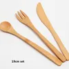 Promotion Eco-friendly Japanese Style Wood Bamboo Wooden Cutlery Set Fork Cutter Cutting Reusable Kitchen Tool 30sets