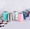 Stainless Steel Double Handle Mug 8oz 12oz Sippy Egg Shaped Vacuum Insulated Outdoor Wine Beer Glasses Milk Cups Hydration Gear 50 OOA6344