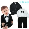 Zestawy odzieży noworodka 2020 NOWOŚĆ Przyjazdu Baby Boy Ubrania Baby Rompers Płaszcz z krawatem Formal Party Wear8475429