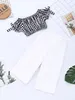baby Girl Kids Summer Clothing Sets Full Flower Print Suspender Shirt + Pant Summer Girl clothing sets
