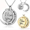 Couples colliers gravure pendentifs Hip Hop haute qualité pas cher bijoux chaînes colliers je t'aime soleil lune colliers