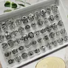 Newest punk Style 20pcs/lot silver skull band rings mix Skeleton big Sizes Men's women metal Jewelry gifts