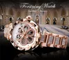 Modemärke ForSining Lady Watch Automatisk mekanisk klocka Rostfritt stål Diamond Lucky Grass Hand Surface 30m Waterproof Dres6156407