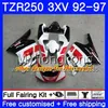 Kit Pour YAMAHA TZR250RR RS TZR250 92 93 94 95 96 97 245HM.AA TZR 250 3XV capot blanc YPVS TZR 250 1992 1993 1994 1995 1996 1997 Carénage