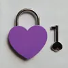 Creative Alloy Heart Shape Key Padlock Mini Archaize Concentric Lock Vintage Old Antique door locks With Key New Pure Color