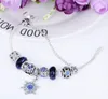 Charme contas apto para jóias 925 pulseiras de prata floco de neve pingente pulseira céu azul abóbora carrinho encantos jóias diy com presente box1546510