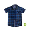 Summer kids boys plaid shirts short sleeves uniforms 7 colors checks big teens school classic tops clothes gentleman suit kid clothing