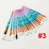 Diamond Makeup Brushes 20st Pulver Brush Kit Face and Eye Brush Puff Batch Colorful Borst Foundation Borstes Beauty Cosmetics av ​​DHL