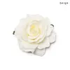 Ghirlande di fiori decorativi 1 pezzo Copricapo fai da te Accessori per capelli per damigelle d'onore da sposa Panno da sposa Testa di rosa rossa Forcina con spilla A