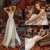 2020 Nowa linia Spaghetti pióro aplikacja Tulle Sweep Pociąg Suknie Ślubne Plus Size Robe de Mariée Liz Martinez Wróżki Suknie Ślubne