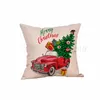 Noël 45*45CM canapé taie d'oreiller lin taie d'oreiller housse de coussin décor taie d'oreiller décor de noël cadeau T10I0013