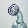 Bong in vetro verde viola doppio riciclatore Multi percolatore Tubi per acqua in vetro inebrianti Elica Dab Oil Rigs Giunto da 14 mm con ciotola XL167