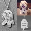 Fashion-S925 prata cão personalizado e gato foto pet colar nome pingente sombra jóias colar de teddy cão presente lembrança presente