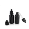 wholesale noir 30 ml avec compte-gouttes bouteille d'huile essentielle flacon compte-gouttes en verre 30 ml bouteille en verre noir dépoli