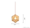 RH Loft LED Pendant Light Wood Drop Light Hexahedron Shaped Hanging Lamp for Living Room Dining Room